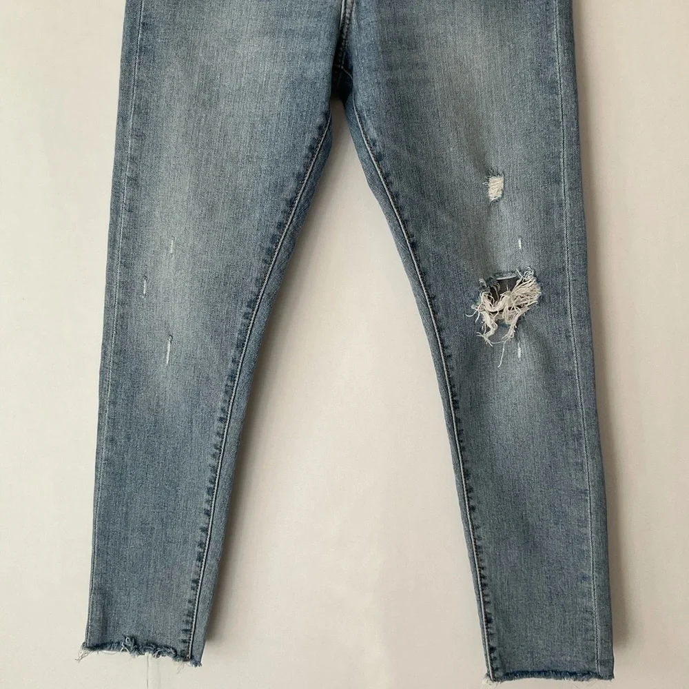 Levi's Wedgie High Rise Skinny Distressed Button Fly Frayed Hem Jeans